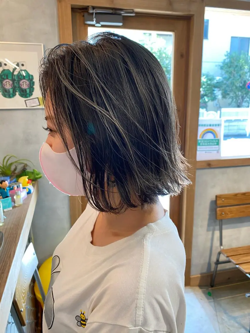 ミディアム カラー ハイライトカラー ハイライト 竹嶌 健吾のヘアスタイル