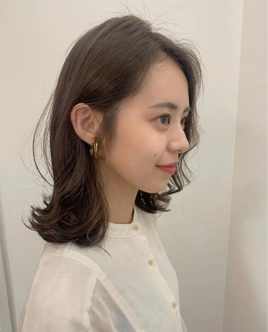 ミディアム カラー カット トリートメント まろやか透明感カラー ♡MANAのヘアスタイル