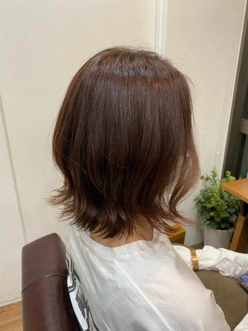 ミディアム カラー 髪質改善&縮毛矯正 カット/soyaのヘアスタイル