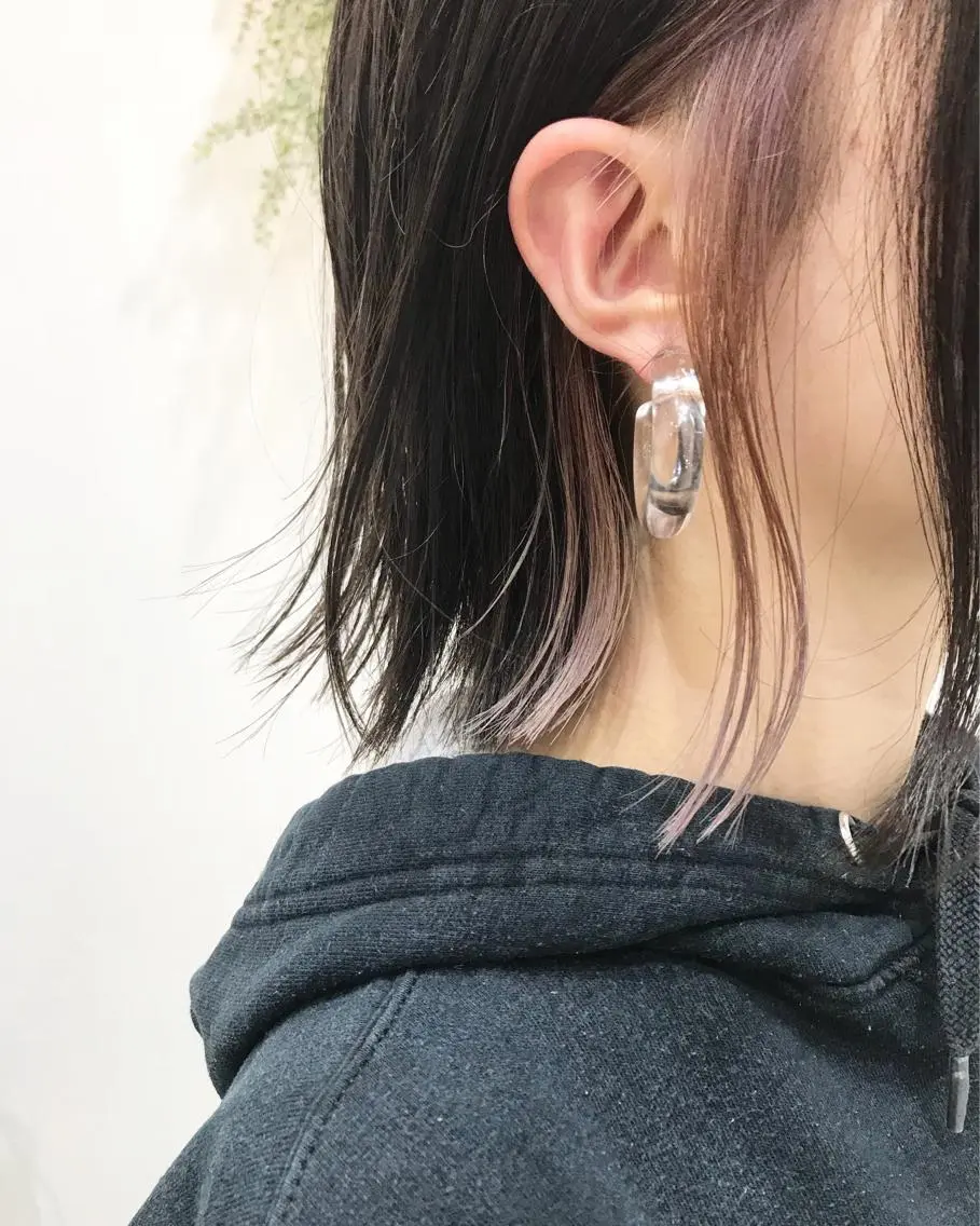 ショート カラー 切りっぱなしボブ アッシュ インナーカラー ピンクカラー ピンクアッシュ カット ヘアカラー トリートメント Life salon SAKURAのヘアスタイル