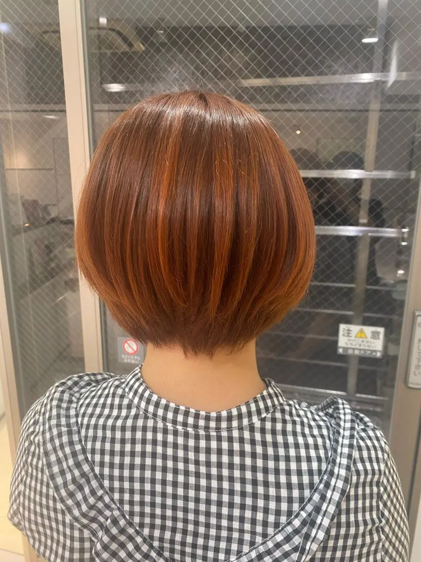 ショート カラー オレンジ 透明感カラー💜艶髪 sayakaのヘアスタイル