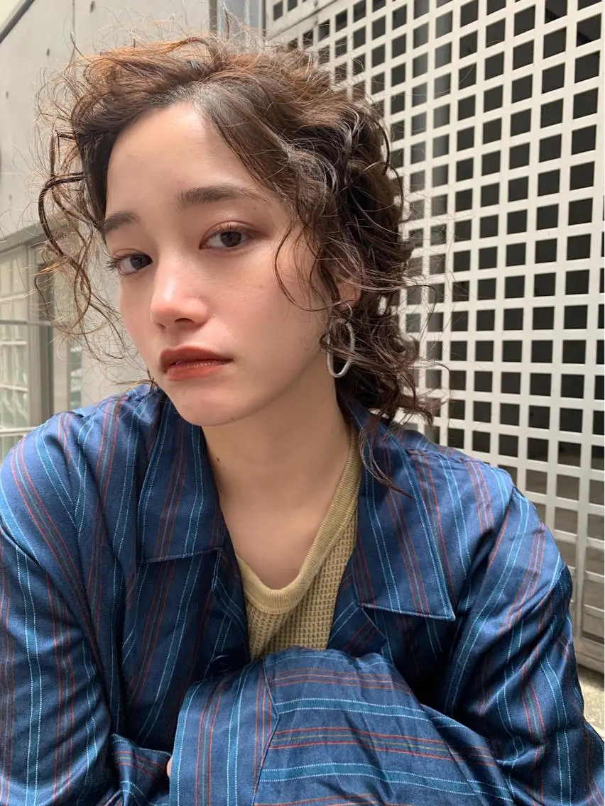 ミディアム カラー パーマ カット ヘアカラー パーマ トリートメント ヘッドスパ 🉐レイヤー/塩見 弘樹🉐渋谷のヘアスタイル