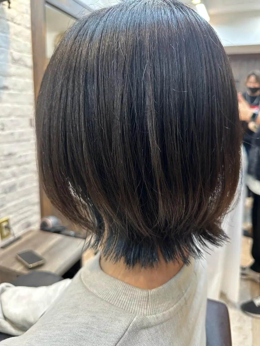 ショート ボブレイヤー ボブ レイヤーカット カット ヘアカラー トリートメント 池内 章人のヘアスタイル
