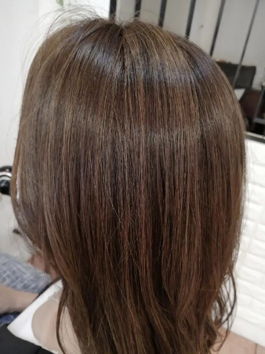 ミディアム カラー ベージュカラー ハイライトカラー ハイライト パプス 小林店のヘアスタイル