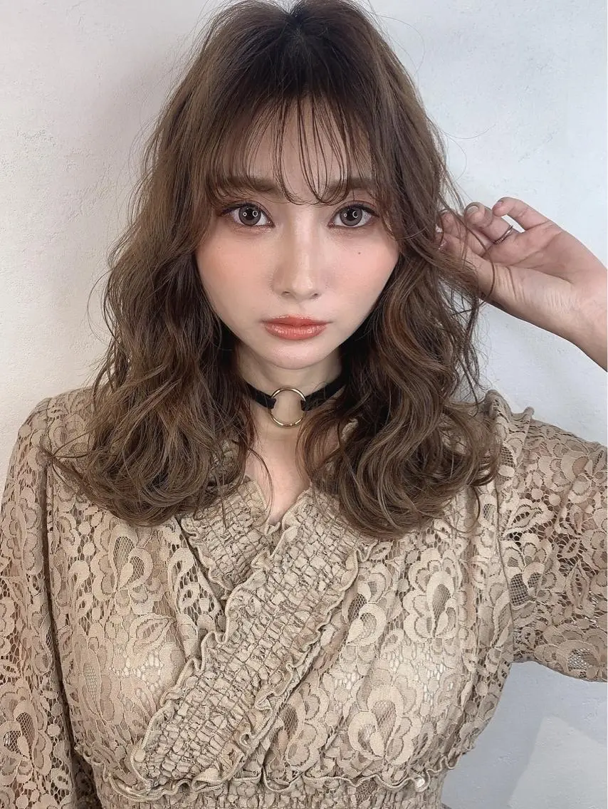 ミディアム 縮毛矯正 トリートメント GENDER hair &eyeのヘアスタイル