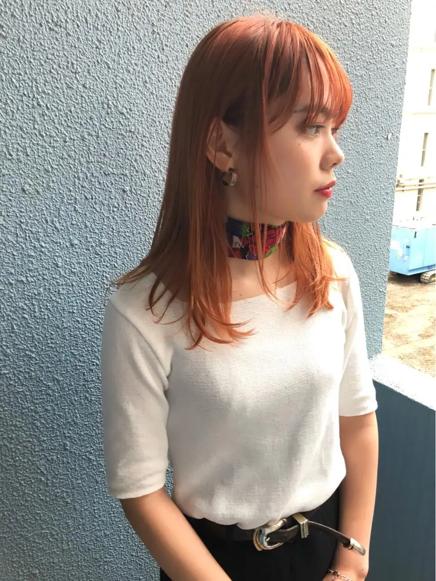 ロング カラー ベージュカラー オレンジ オレンジベージュ Pia ツボイ ケイタのヘアスタイル