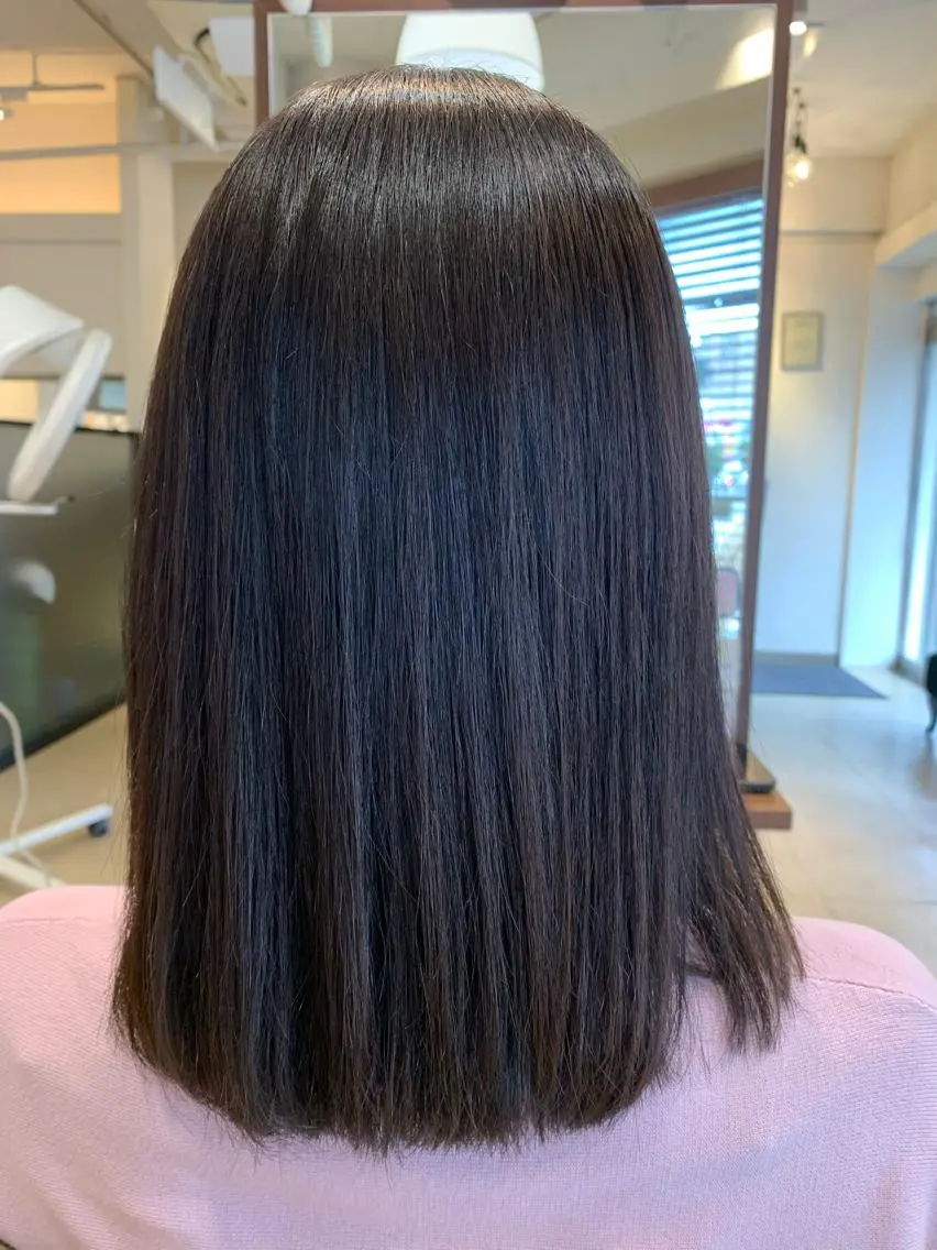 ミディアム 縮毛矯正 newi saLyu 片岡ふきのヘアスタイル