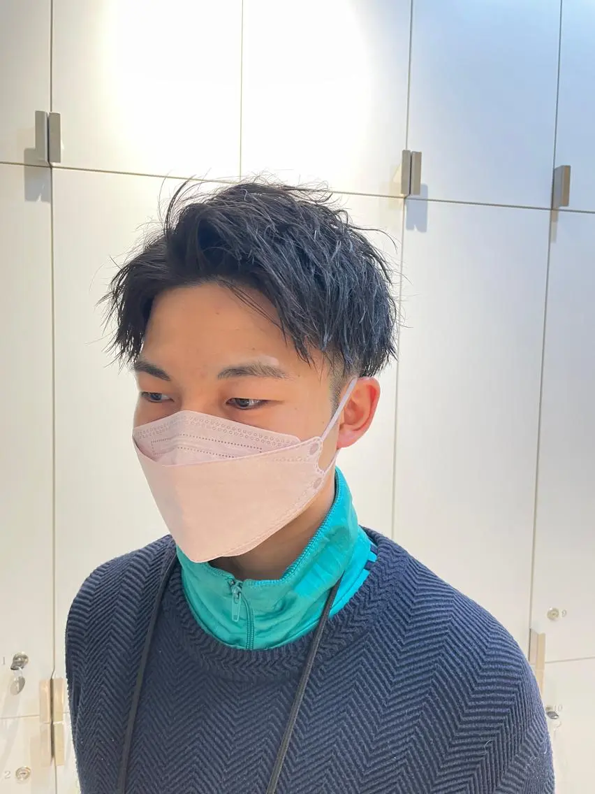 ショート ヘアアレンジ メンズ アップバング カット トリートメント ヘッドスパ ヘアセット 艶カラー✨縮毛矯正✨ 翁長孝輔のヘアスタイル