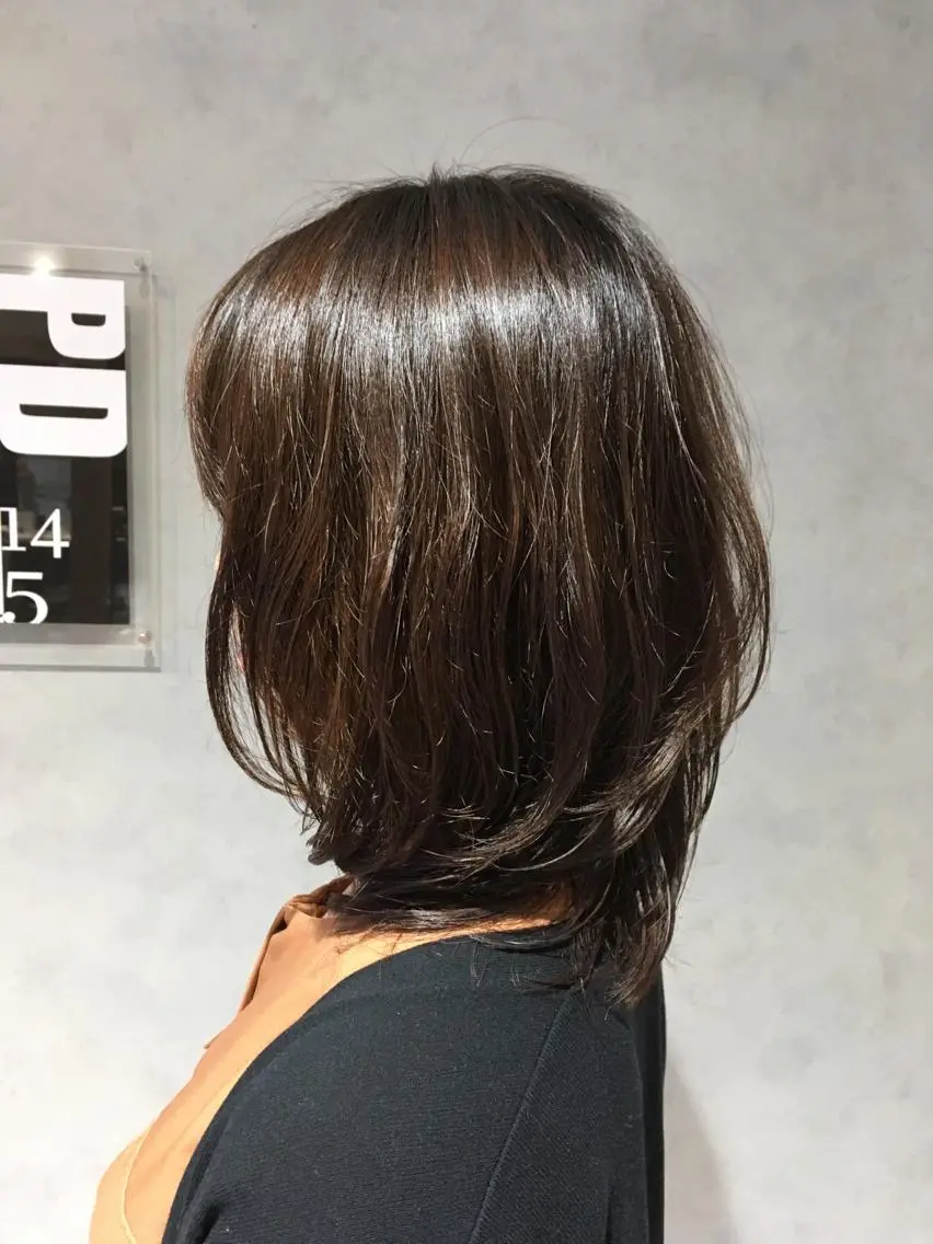 ミディアム カラー カット ヘアカラー トリートメント 中村 幸子のヘアスタイル