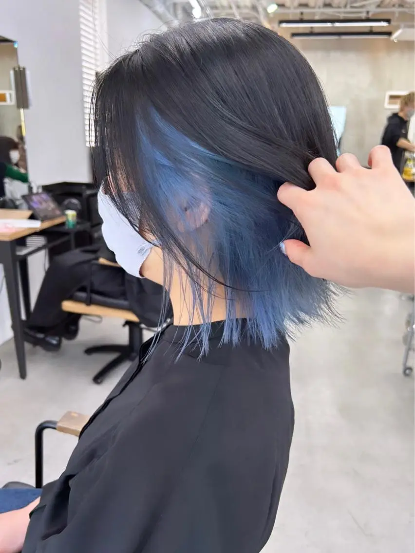 ミディアム カラー ブルーカラー ヘアカラー 🧸艶々韓国ヘア 🧁mizunaのヘアスタイル