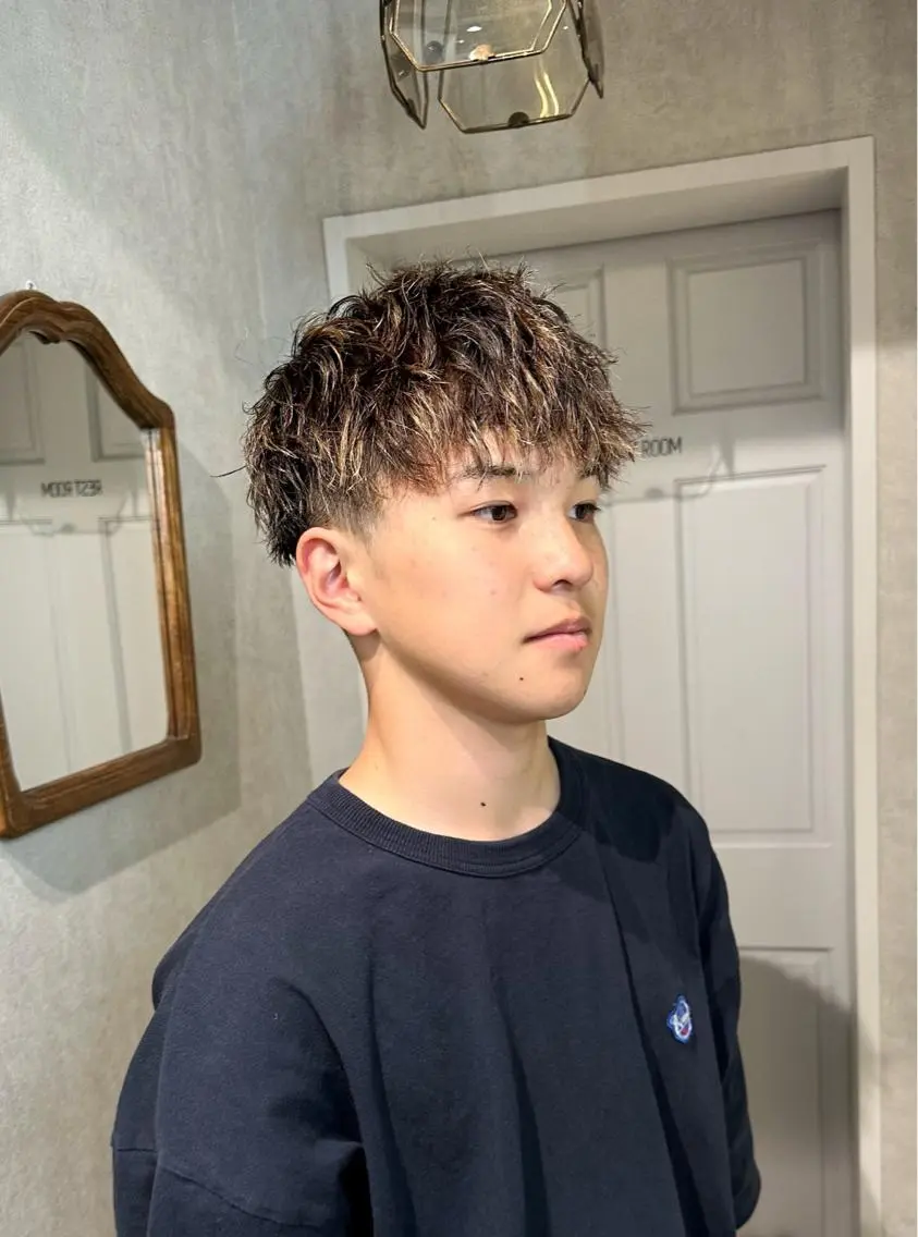 パーマ メンズ カット パーマ お洒落カジュアル🍃 まなとのヘアスタイル