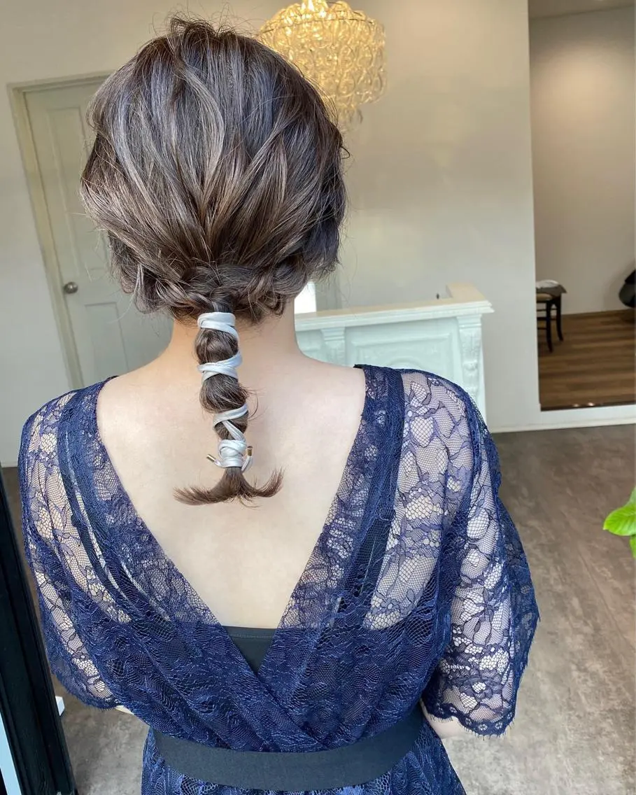 セミロング ヘアアレンジ ヘアセット 成松 勇治のヘアスタイル