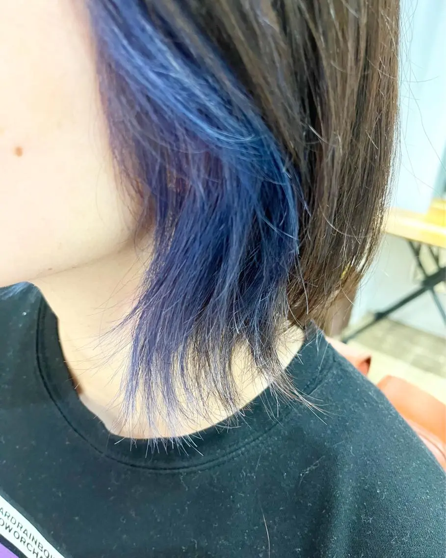 ミディアム カラー デザインカラー イヤリングカラー 杉本 直樹のヘアスタイル