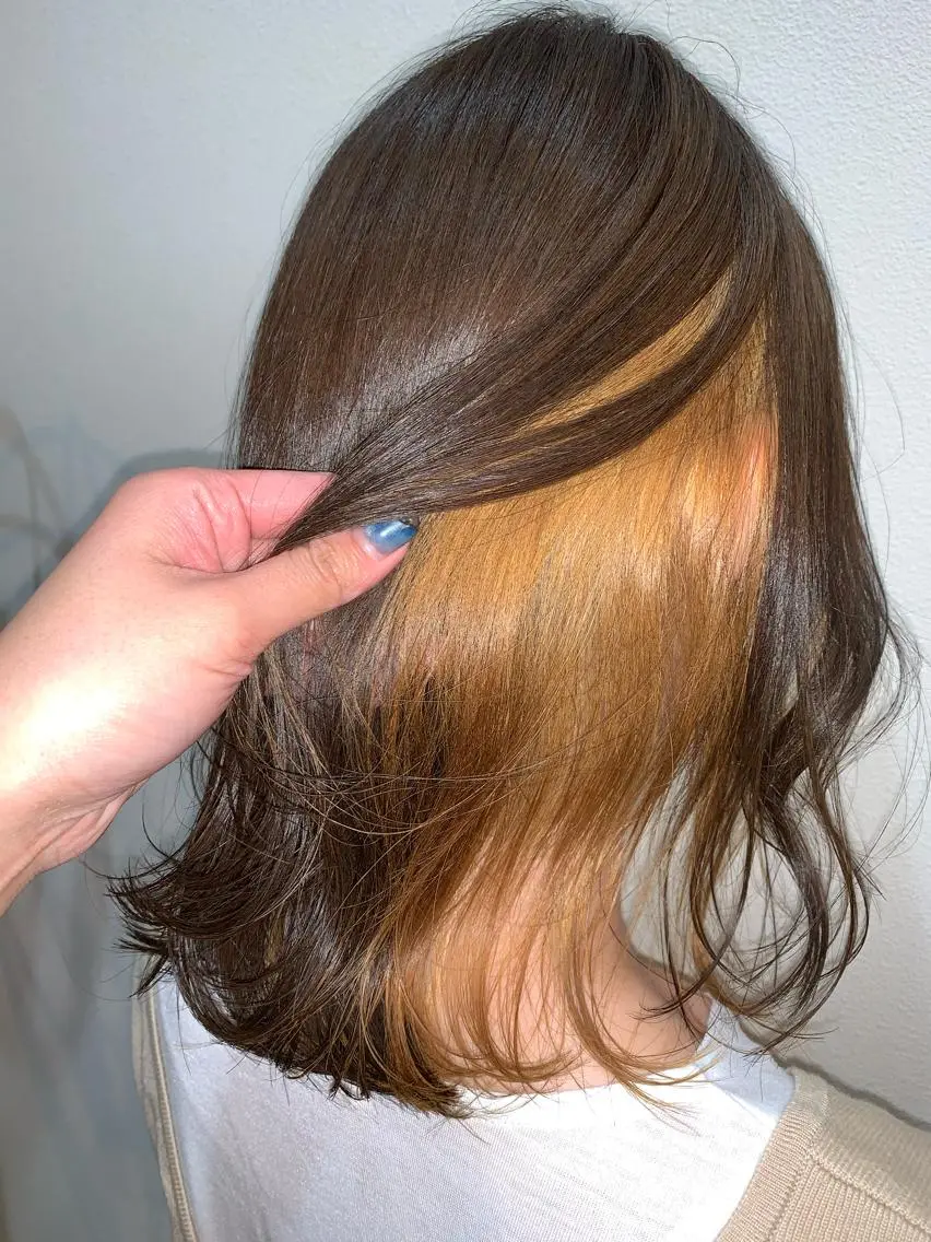 セミロング カラー ブリーチ 艶カラー/ Nanamiのヘアスタイル
