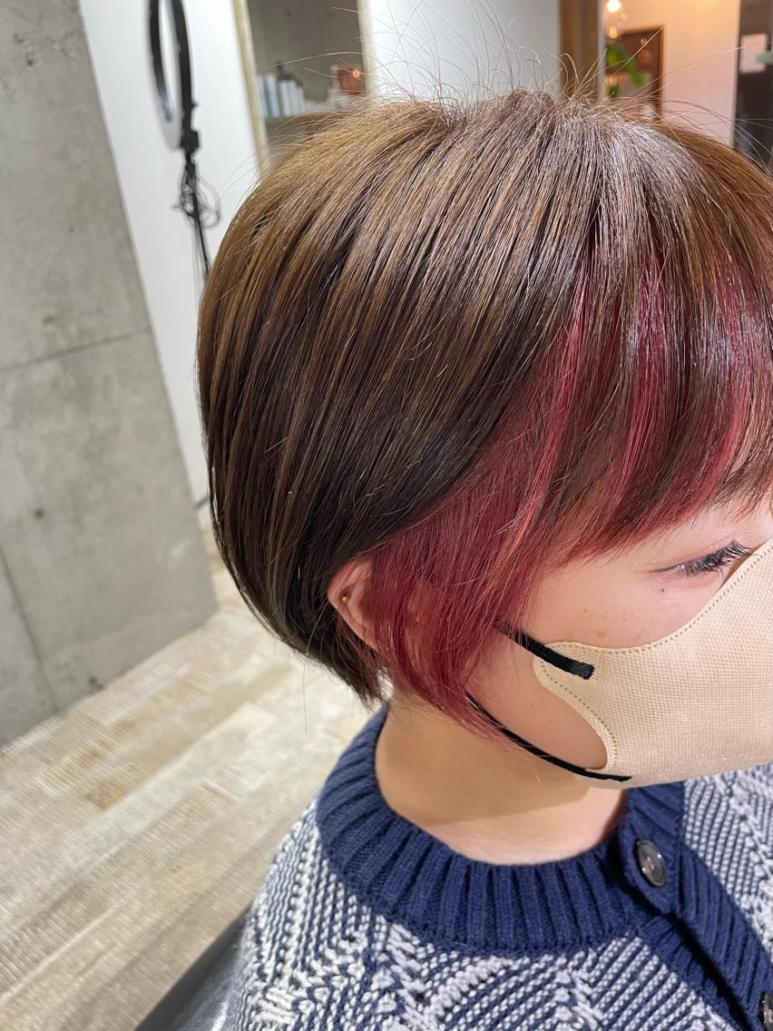 ショート カット ヘアカラー 阿部 智子のヘアスタイル
