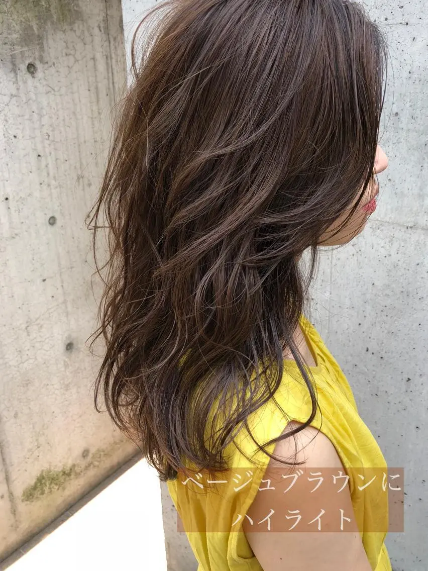 ロング カラー ベージュカラー ハイライトカラー ハイライト 似合わせ専門美容師 なかじまのヘアスタイル