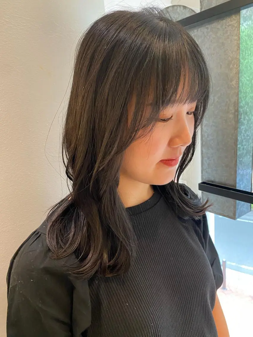 ミディアム unopulir 景山　凌のヘアスタイル