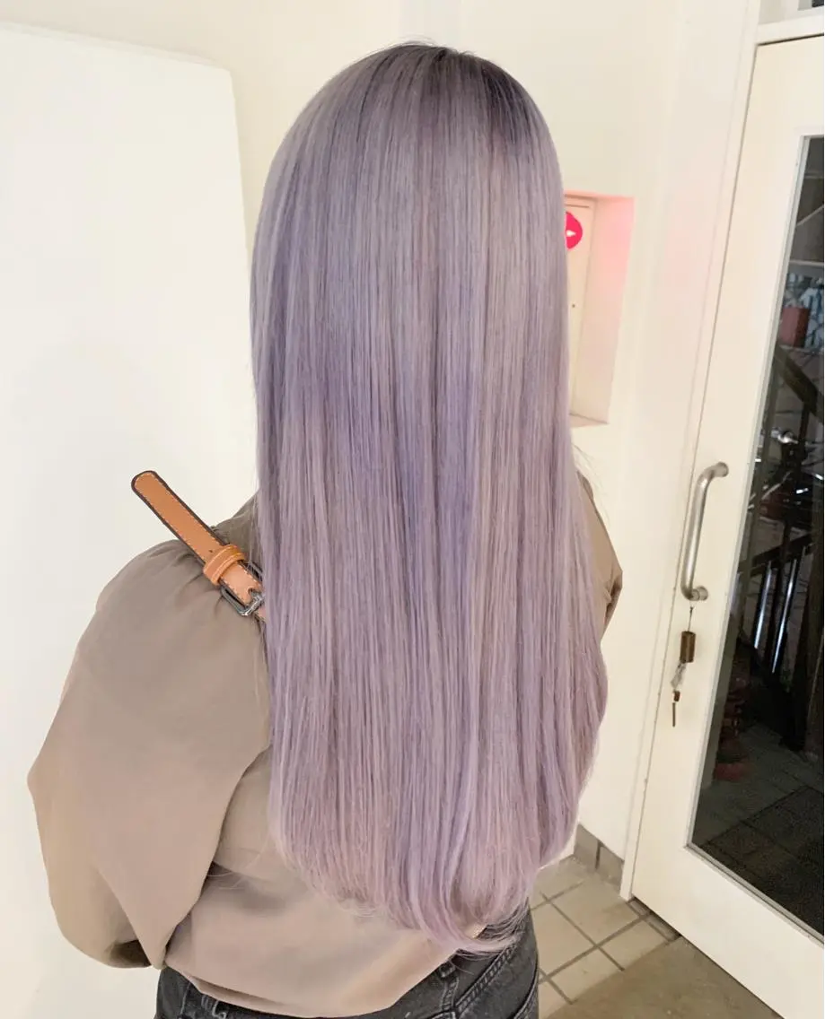 カラー ブリーチ ラベンダーカラー 渡辺 健太のヘアスタイル