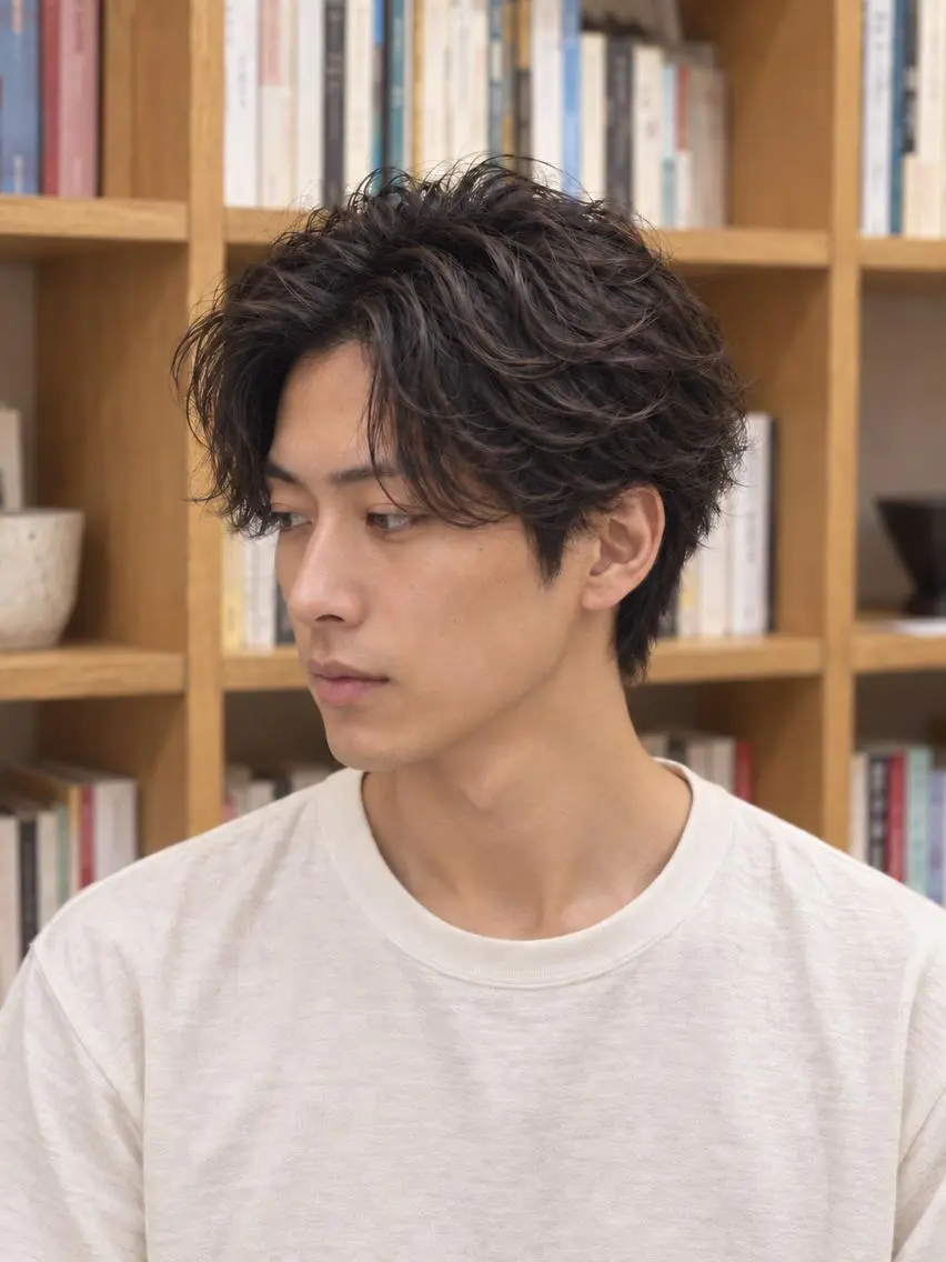 パーマ メンズ メンズパーマ カット パーマ 坂下 七星のヘアスタイル