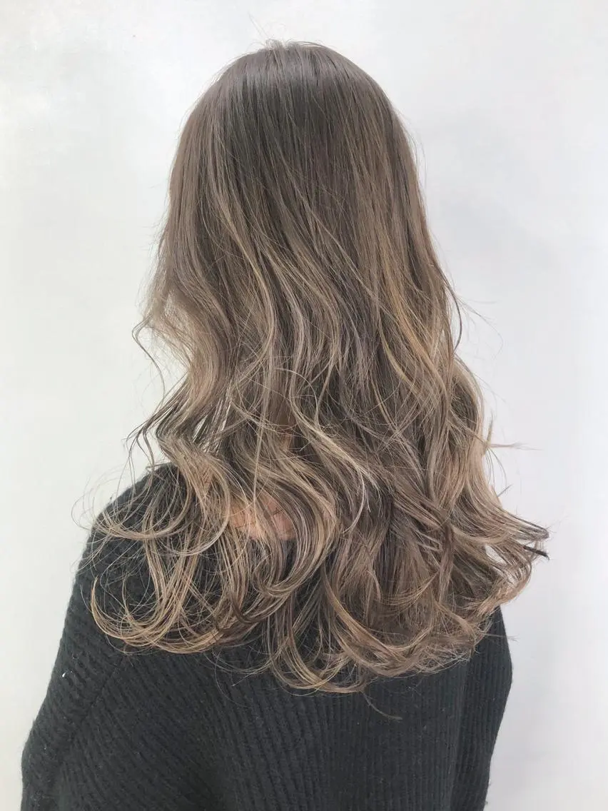 セミロング カラー パーマ ヘアアレンジ ハイライトカラー ハイライト ITbyALBUM 中野店のヘアスタイル