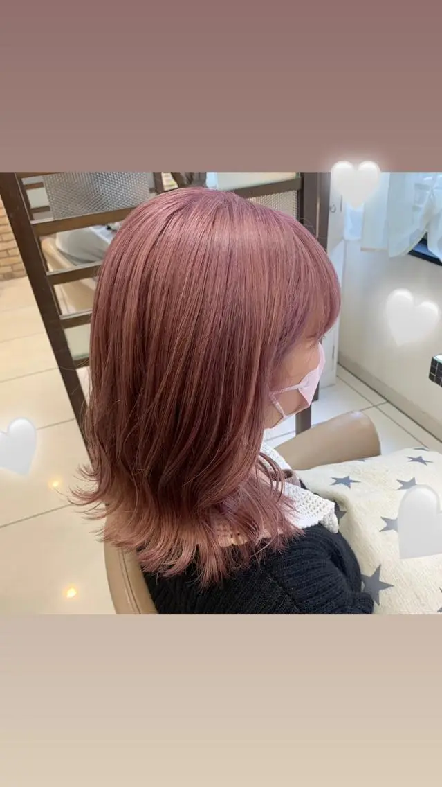 ミディアム カラー ヘアカラー エクステ指名数 No.1💖ゆい🌈のヘアスタイル