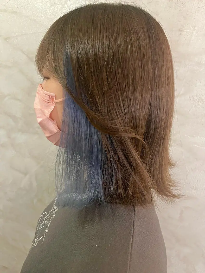 ミディアム カラー ブルーカラー ヘアカラー 透明感カラー/ ブリーチ無し/RYOのヘアスタイル