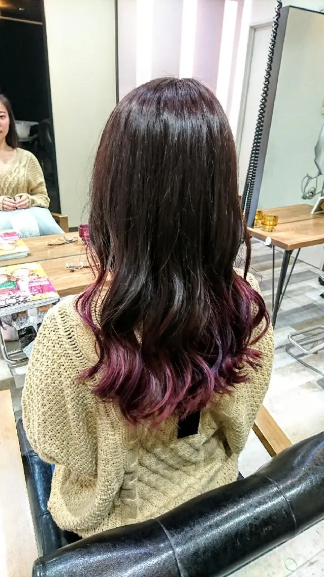 ロング カラー グラデーションカラー バイオレットカラー 艶カラー/インナー /グラデ/大西小百合のヘアスタイル