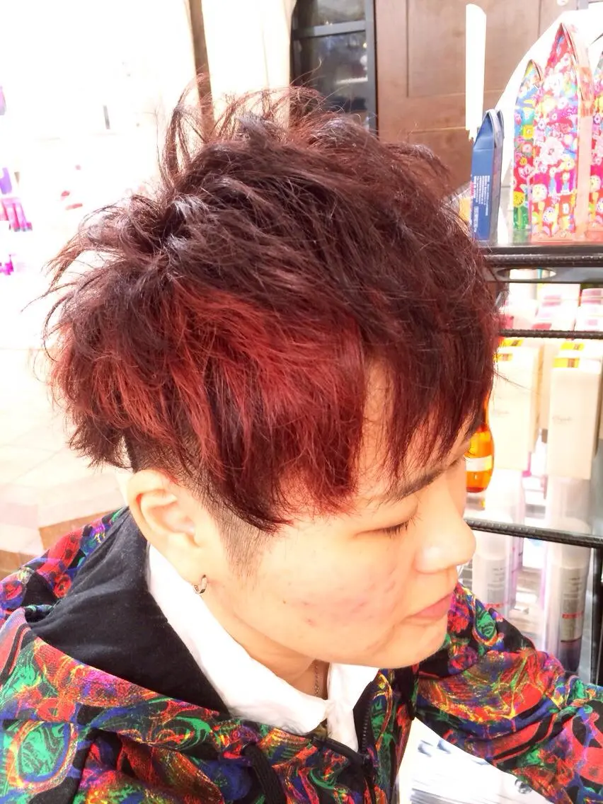 ショート カラー レッドカラー カラー/髪質改善スペ シャリスト宮本 伸一のヘアスタイル