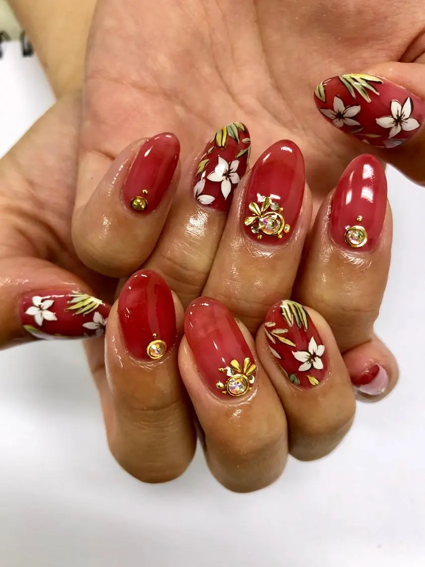 ネイル フラワーネイル 🎀AYAKO 🎀中韓ネイルのネイルデザイン