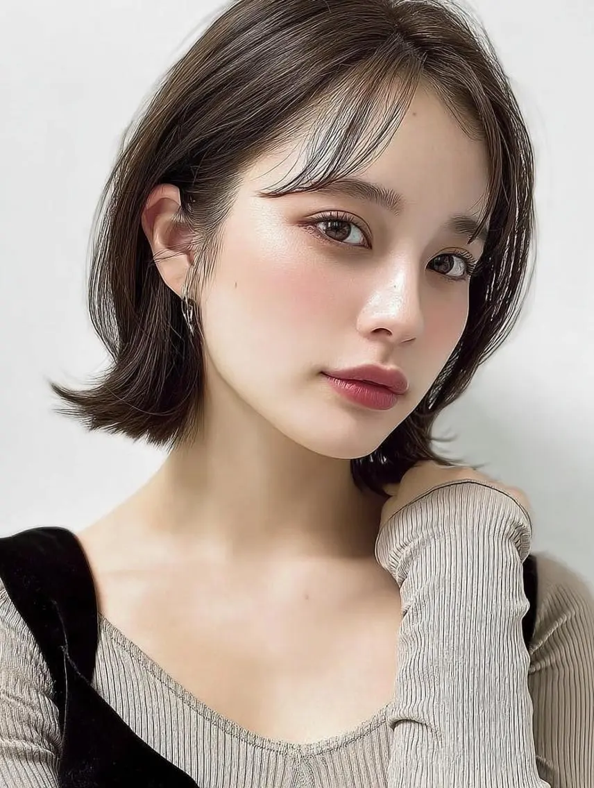 ショート ヘアアレンジ 髪質改善 韓国風ヘア レイヤーカット 似合わせカット シースルーバング カット ヘアカラー Ayumu /京都/西院のヘアスタイル