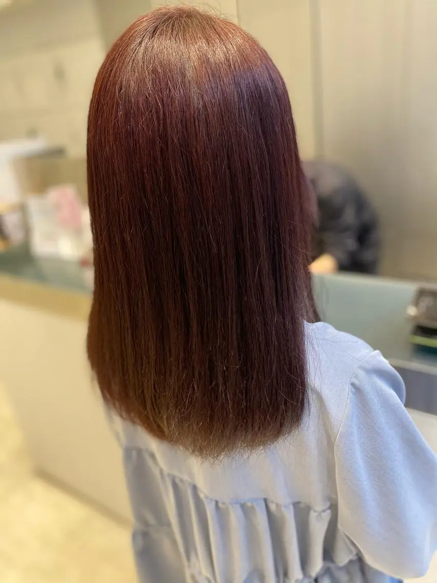 セミロング カラー カシス ピンクカラー 髪質改善 カット ヘアカラー トリートメント ヘアセット 💜髪質改善美髪💜 星野清光のヘアスタイル