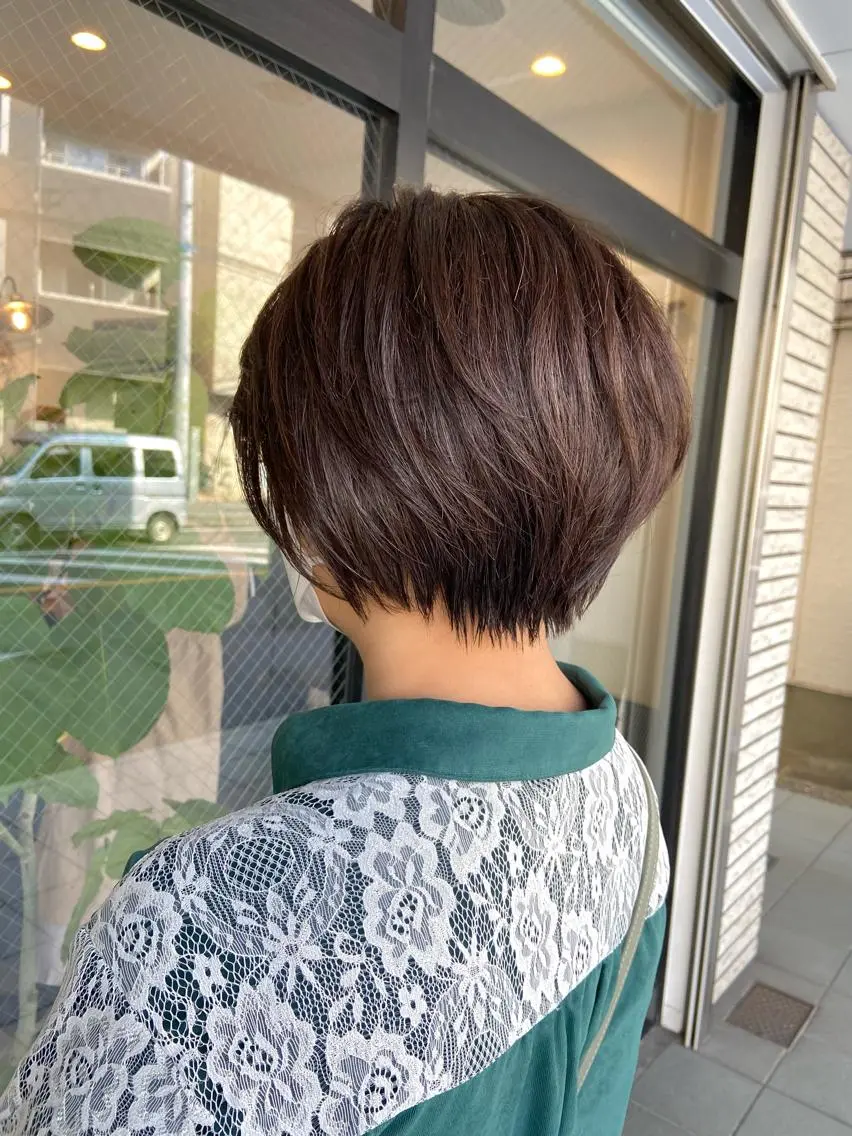 ショート カラー ショートヘア 柏韓国ヘア 白石芽衣のヘアスタイル