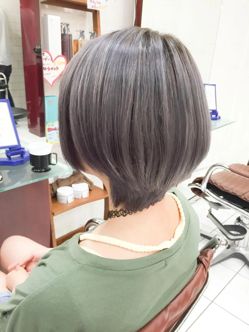 ショート カラー 透明感カラー グレージュ モテ髪透明感❤️ デイズヘアカラーのヘアスタイル
