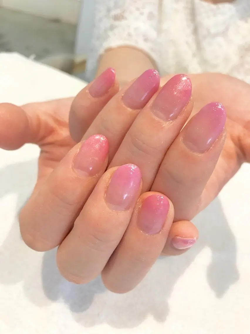 ネイル グラデーション ピンク パープル NARUMI HYODOのネイルデザイン