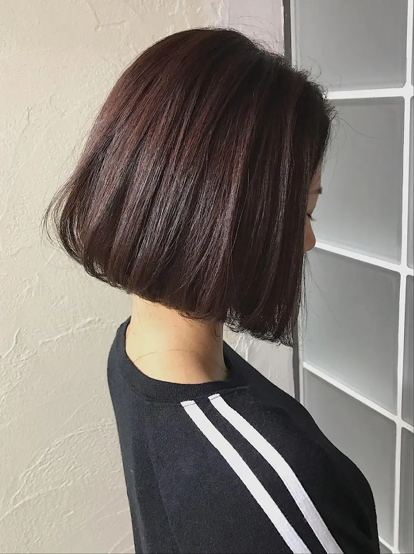 ショート カラー ヘアアレンジ 切りっぱなしボブ ボブ カット ヘアカラー トリートメント GiseL天神カラー 髪質改善/ブリーチのヘアスタイル