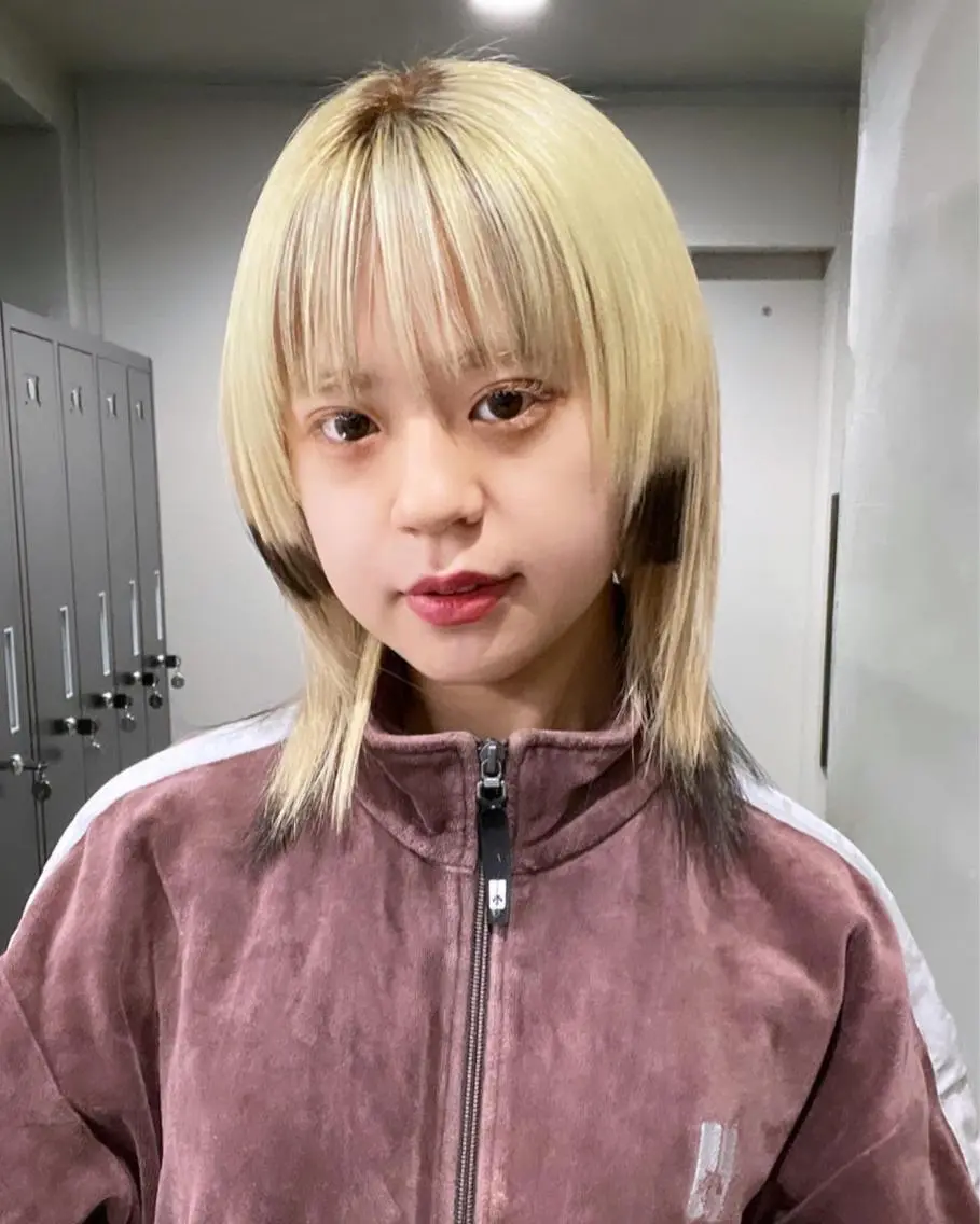 ミディアム カラー 原田 朱里のヘアスタイル