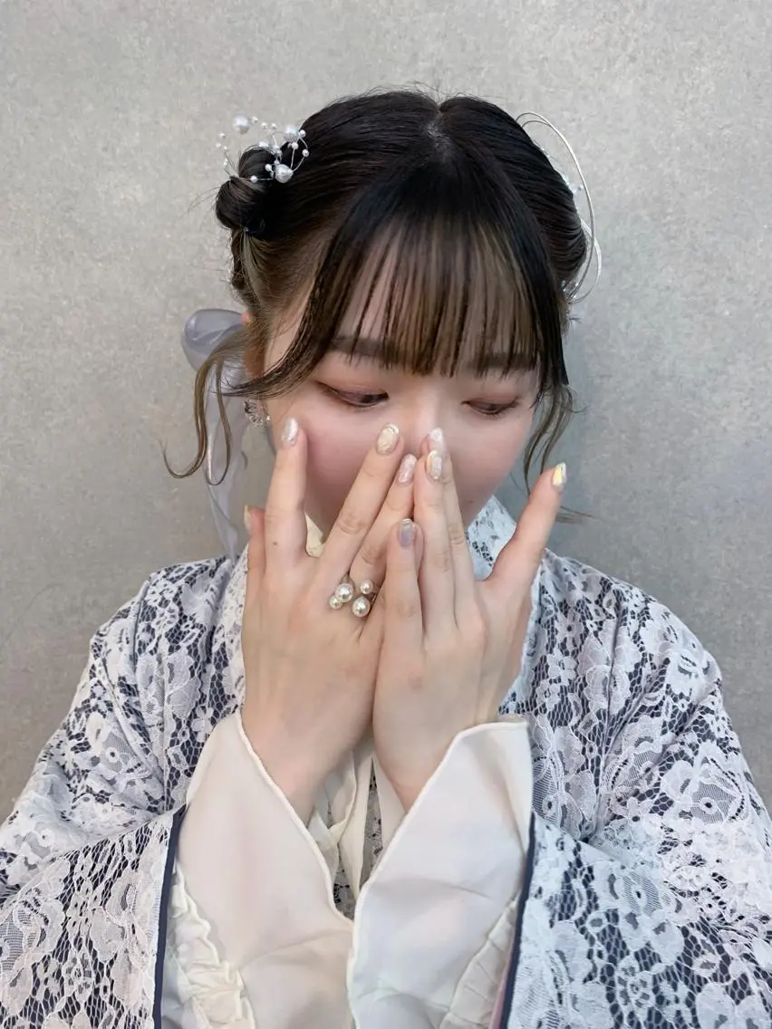 ミディアム カラー ヘアアレンジ ネイル 着物ヘア 着付け Kureha/ネイル トレンドヘアのマツエク・マツパデザイン