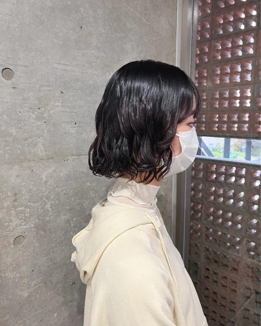 ショート パーマ カット ヘアカラー パーマ ボブパーマコテ巻き風 パーマNo1深江秀平のヘアスタイル