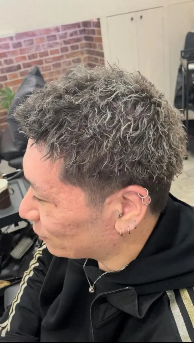 ショート カラー パーマ メンズ 💈メンズパーマ &ハイライト南谷💈のヘアスタイル