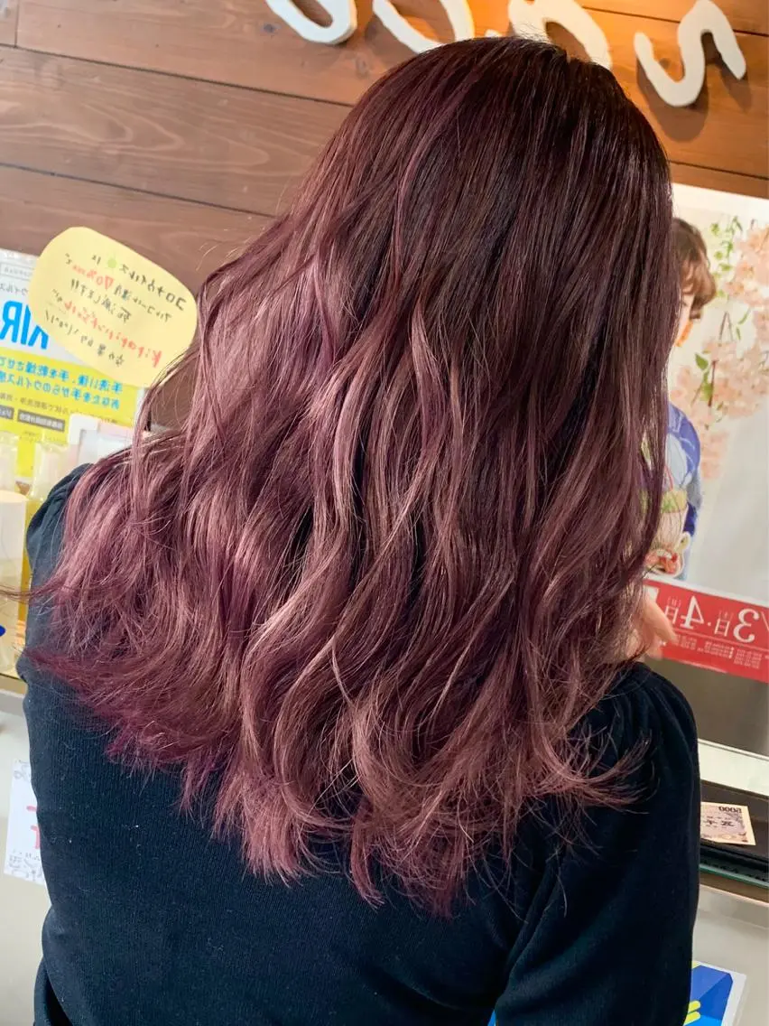 セミロング ヘアカラー レイヤー/艶髪カラー 森本くるみのヘアスタイル