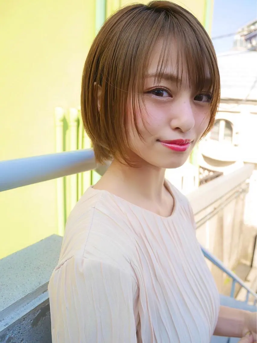 ショート カラー 小顔カット 代表✩.*˚白井 美香のヘアスタイル