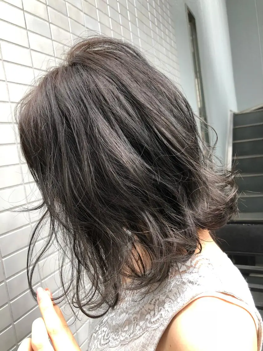 ミディアム カラー グレージュ ヘアカラー PSY(サイ)池袋 金田尚久🎨のヘアスタイル