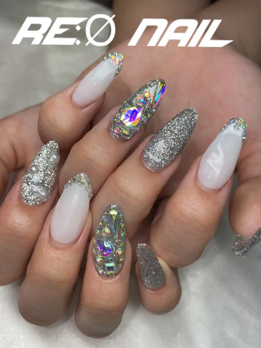 ネイル ストーンネイル ハンドネイル Re:Ø nail 🩵TSUJIのネイルデザイン
