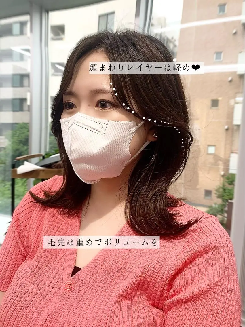ミディアム パーマ ヘアアレンジ メンズ ネイル マツエク・マツパ アイブロウ レイヤーカット/ 巻ける縮毛矯正のヘアスタイル