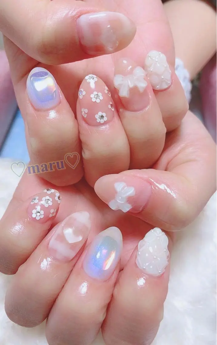 ネイル リボン ハンドネイル フットネイル まるみ ♡のその他イメージ