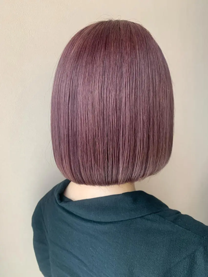 ショート カラー ブリーチ ラベンダーカラー ピンクカラー ピンクラベンダー カット ヘアカラー トリートメント hubhair レイヤー/透明感のヘアスタイル