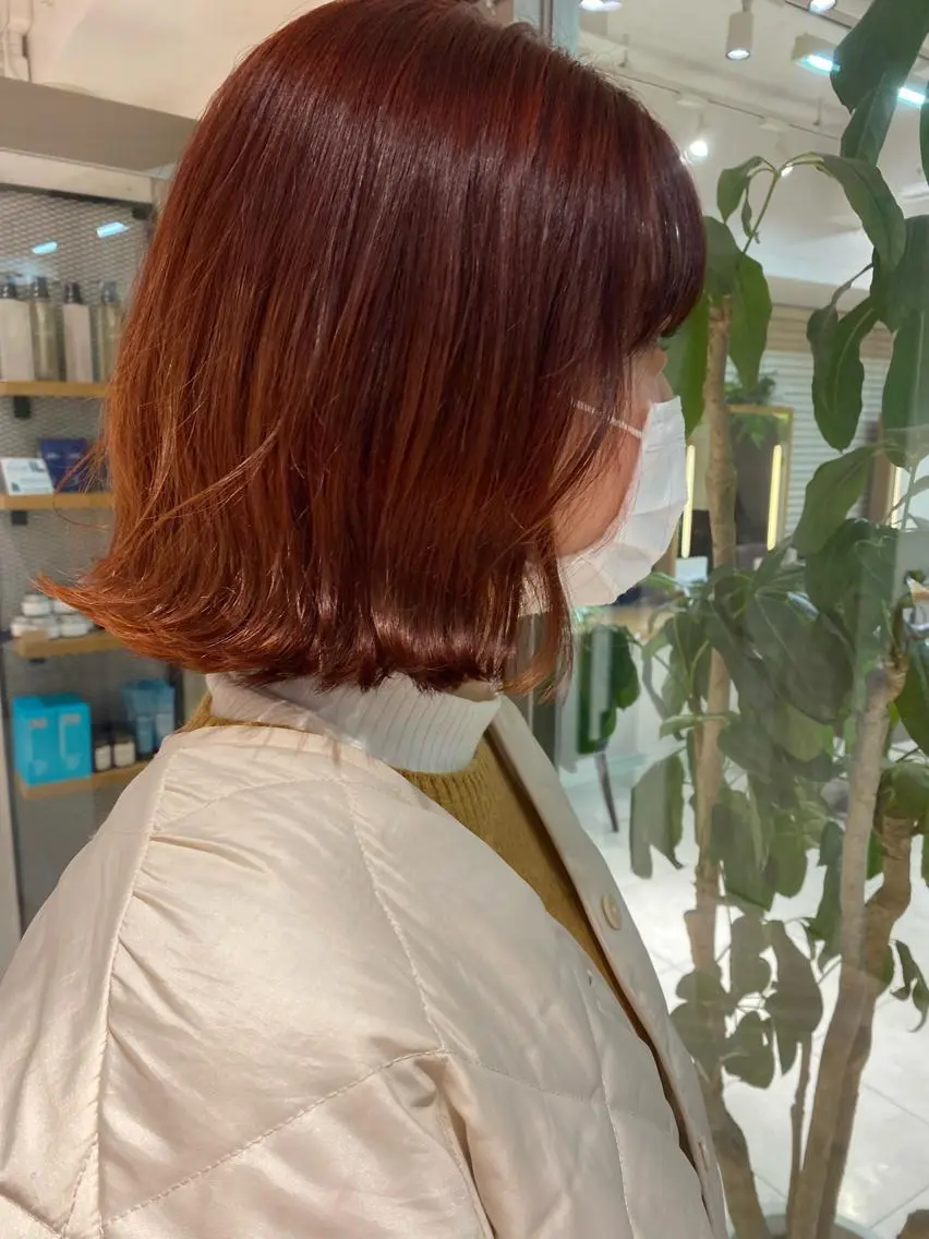 ミディアム ヘアカラー 🐩透明感ミルクティ ーピンクニイナ🐩のヘアスタイル