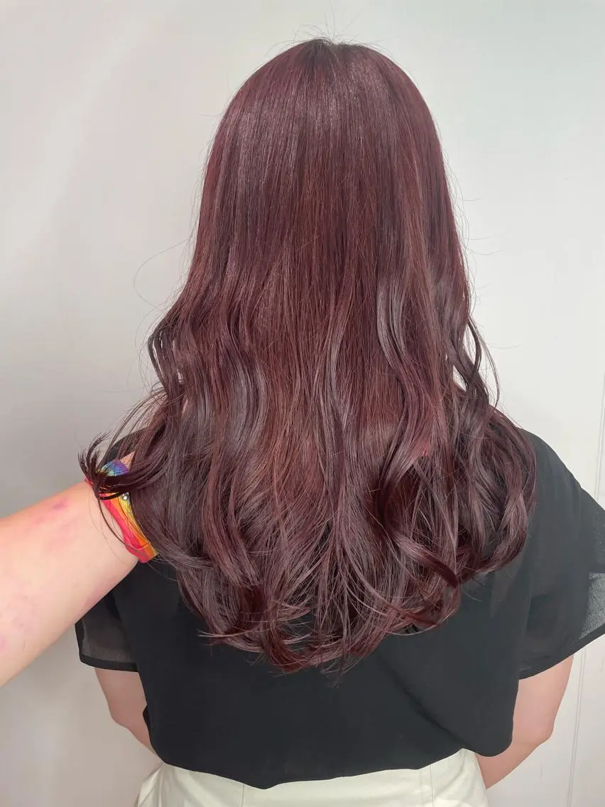 ロング カラー ダブルカラー レッドカラー ヘアカラー カラーリスト/アイ リスト/牛込萌香🫧のヘアスタイル