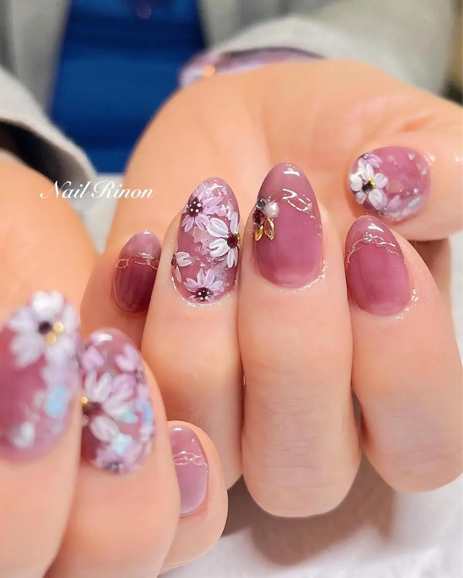 ネイル 桜ネイル ハンドネイル Nail Rinonのネイルデザイン