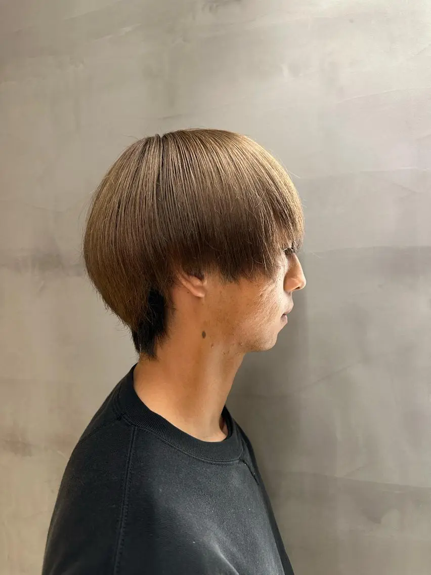 ショート カラー メンズ メンズブリーチ ベージュカラー ブリーチ メンズパーマ特化/ シャドウ/波巻/陸翔のヘアスタイル